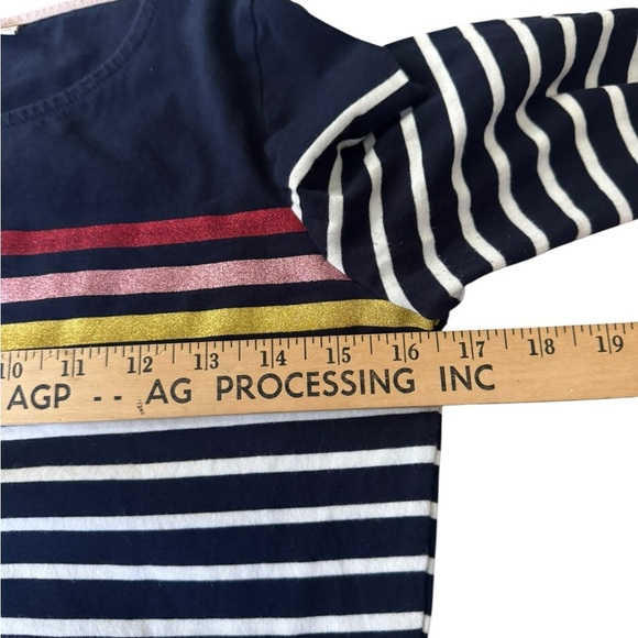 Boden Striped Long Sleeve Top 6 Glitter Rainbow Stripe Preppy Coastal Nautical - Picture 3 of 7